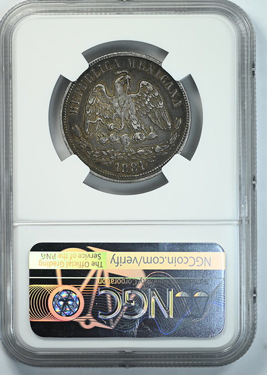 1881HO A Mexico Centavos 50C NGC XF40 Reverse Slab