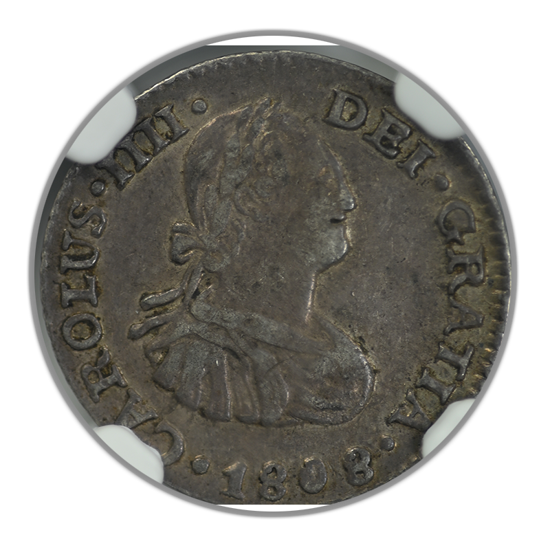 1808MO TH Mexico 1/2R Charles IIII NGC AU50 Obverse