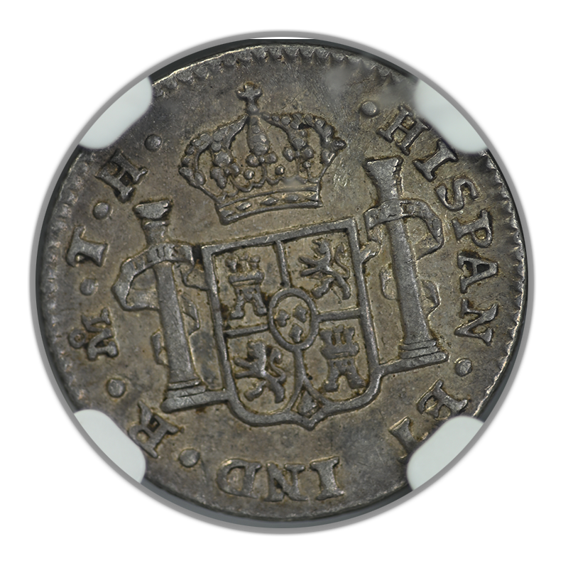 1808MO TH Mexico 1/2R Charles IIII NGC AU50 Reverse