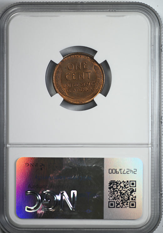1909-S VDB Lincoln Wheat Cent 1C NGC MS64RB Reverse Slab