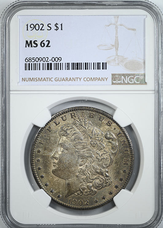 1902-S Morgan Dollar $1 NGC MS62 Obverse Slab