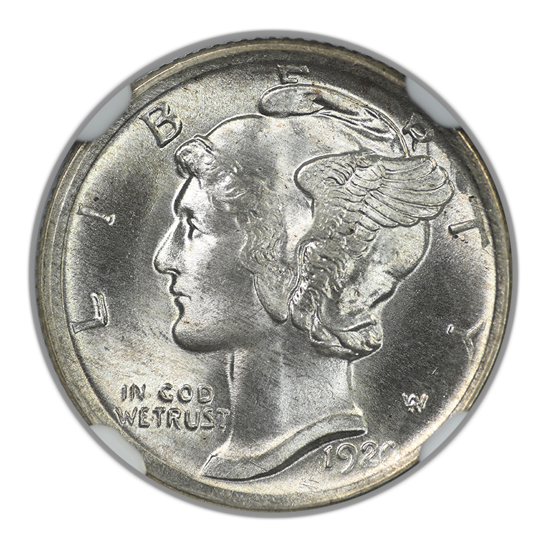 1920 Mercury Dime 10C NGC MS66