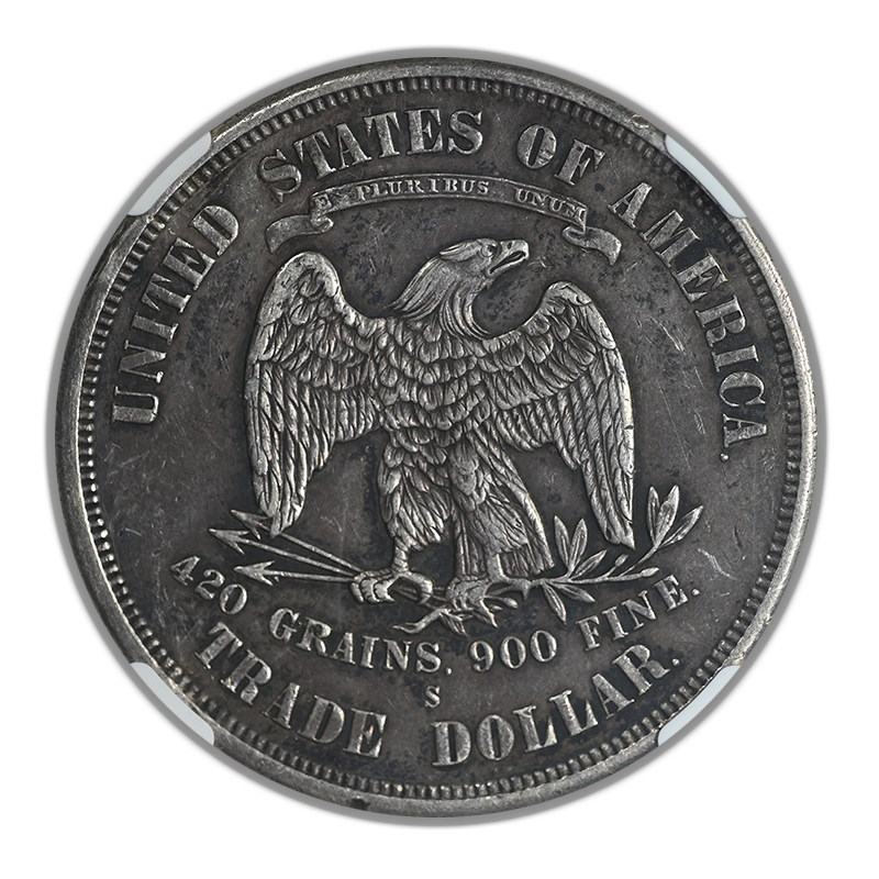 1876-S Trade Dollar T$1 NGC AU53