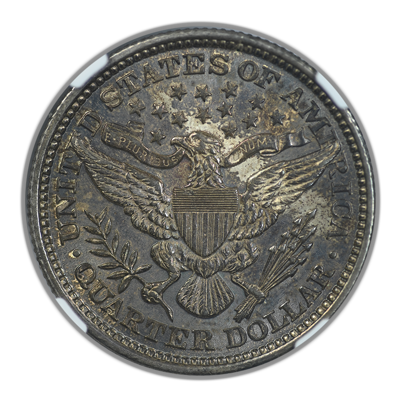 1892 Barber Quarter 25C NGC AU58 Reverse