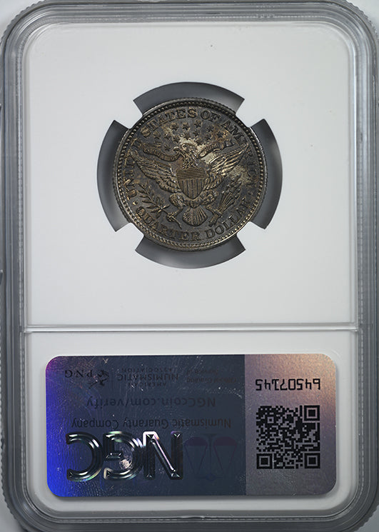 1892 Barber Quarter 25C NGC AU58 Reverse Slab