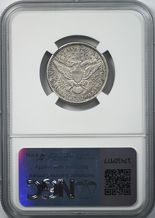 1892-O Barber Quarter 25C NGC AU58 Reverse Slab