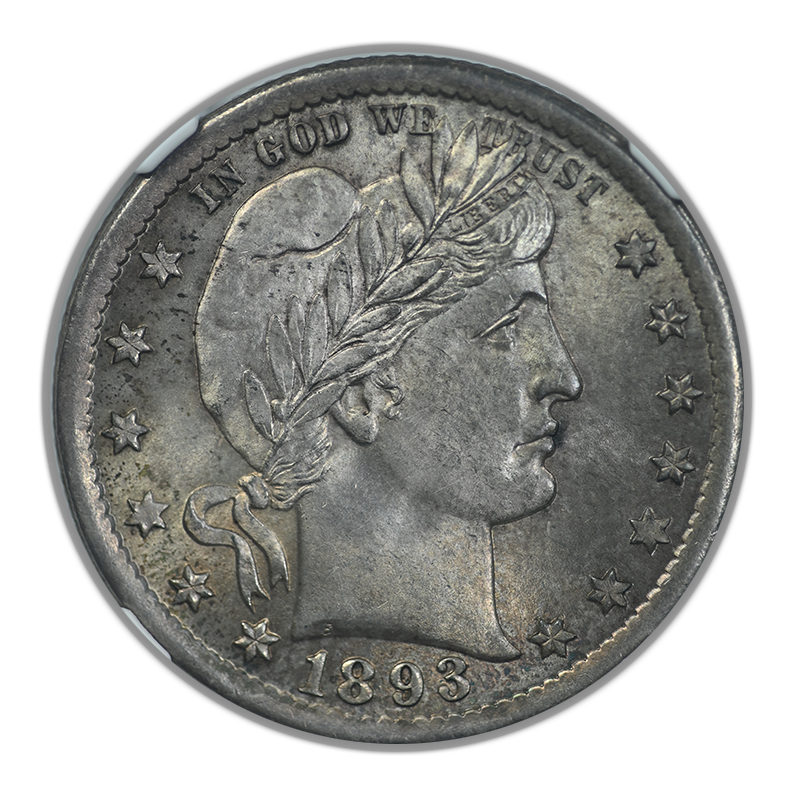 1893 Barber Quarter 25C NGC MS64 Obverse