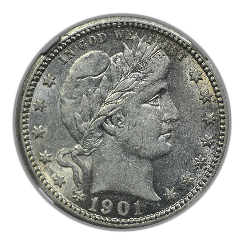 1901 Barber Quarter 25C NGC AU53 Obverse