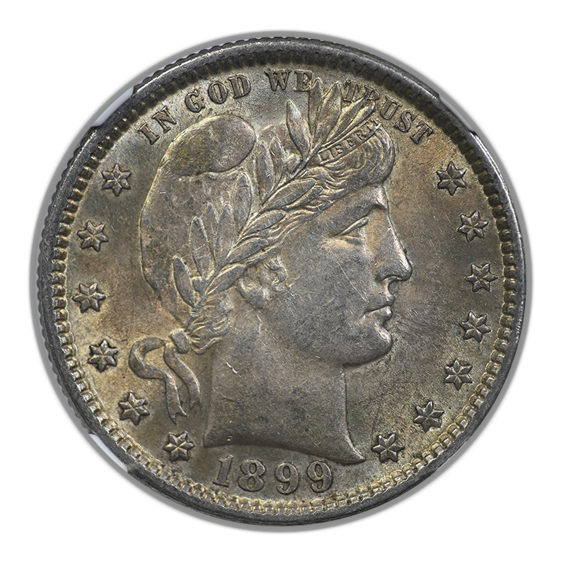 1899 Barber Quarter 25C NGC AU58 Obverse