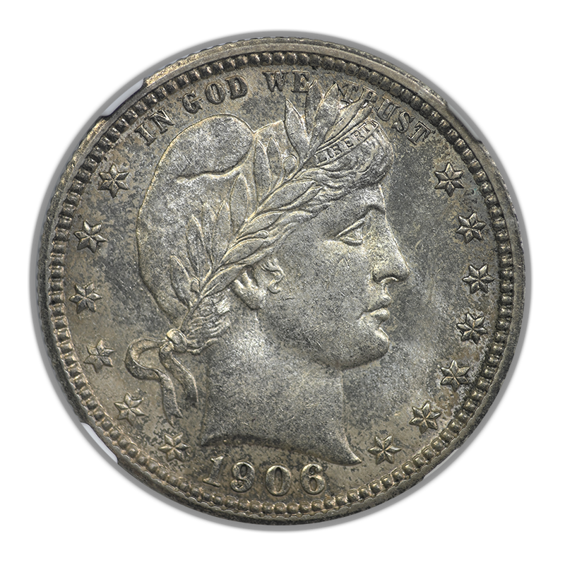 1906 Barber Quarter 25C NGC MS64 Obverse