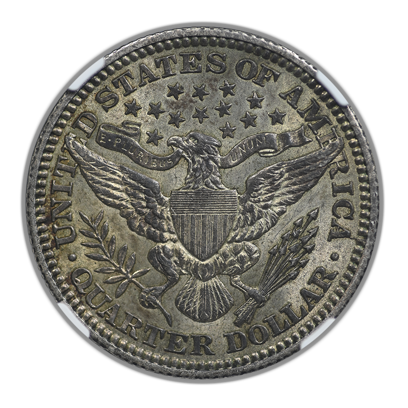 1909 Barber Quarter 25C NGC AU58 Reverse