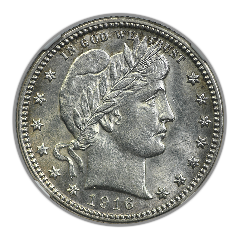 1916-D Barber Quarter 25C NGC AU58 Obverse
