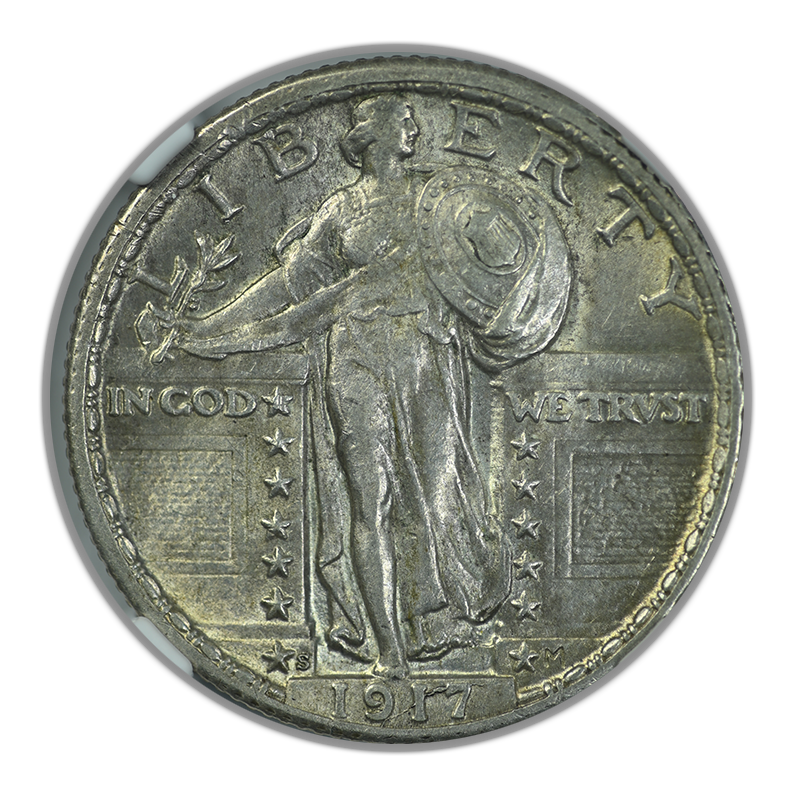 1917-S Type 2 Standing Liberty Quarter 25C NGC AU58 Obverse
