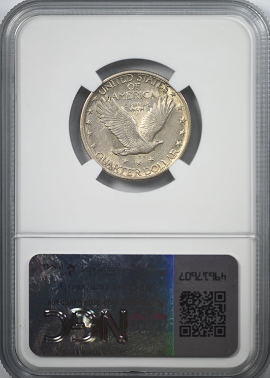 1917-S Type 2 Standing Liberty Quarter 25C NGC AU58 Reverse Slab