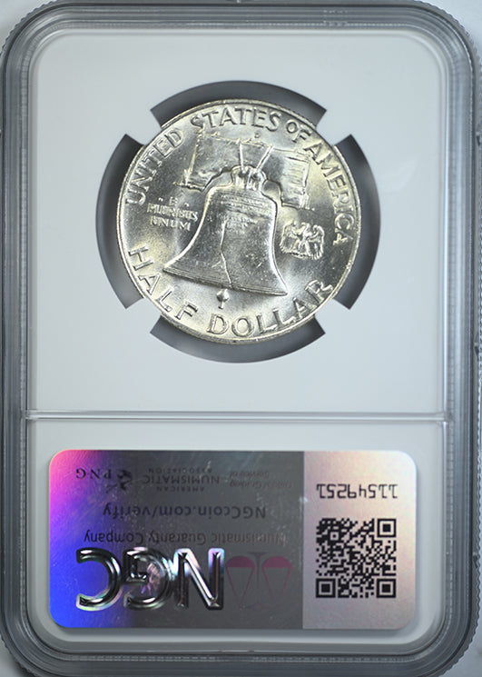 1949-D Franklin Half Dollar 50C NGC MS64FBL Reverse Slab