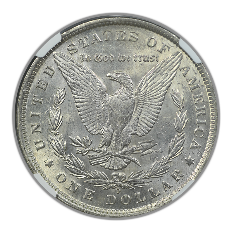 1890-O Morgan Dollar $1 NGC MS62 Reverse