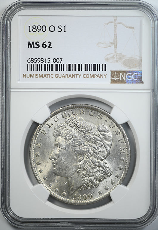1890-O Morgan Dollar $1 NGC MS62 Obverse Slab