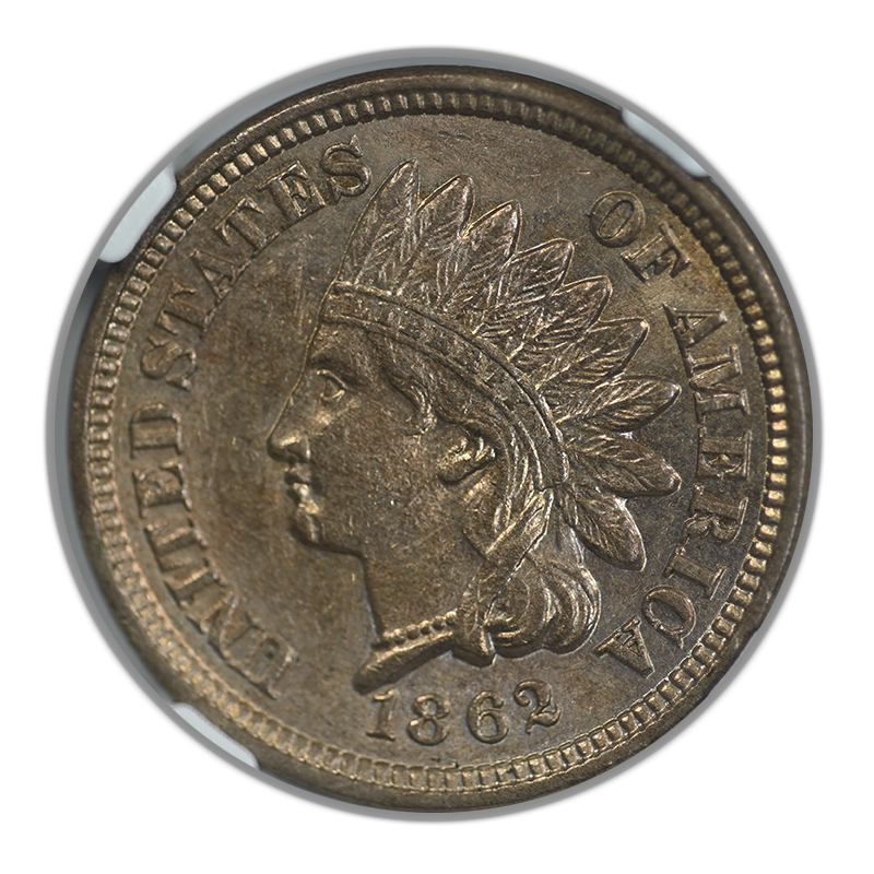 1862 Indian Head Cent 1C NGC AU58 Obverse
