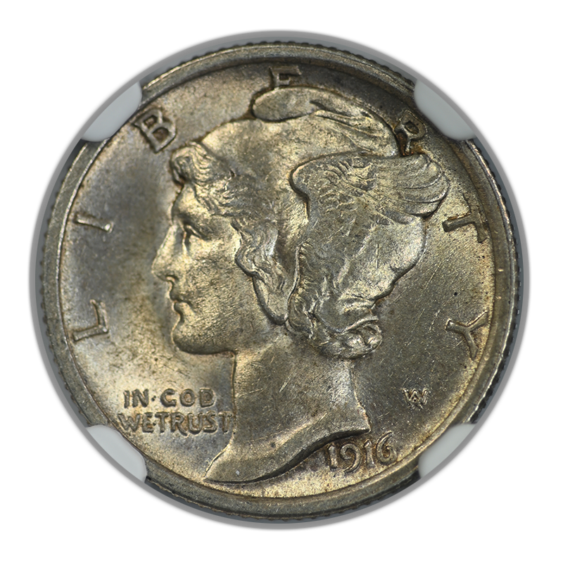 1916 Mercury Dime 10C NGC MS64FB Obverse