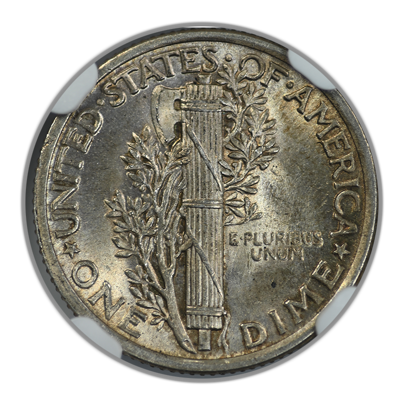 1916 Mercury Dime 10C NGC MS64FB Reverse