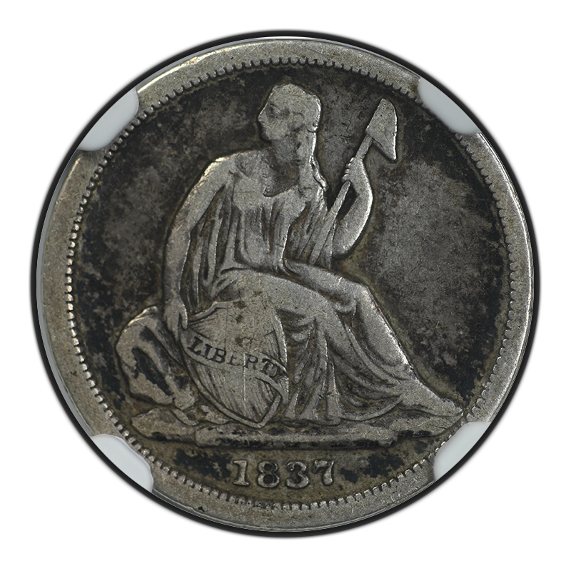 1837 Liberty Seated Dime 10C NGC F15 Obverse