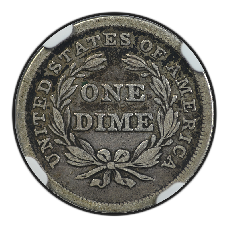 1837 Liberty Seated Dime 10C NGC F15 Reverse