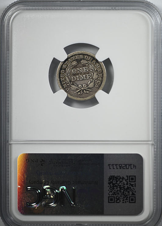 1837 Liberty Seated Dime 10C NGC F15 Reverse Slab