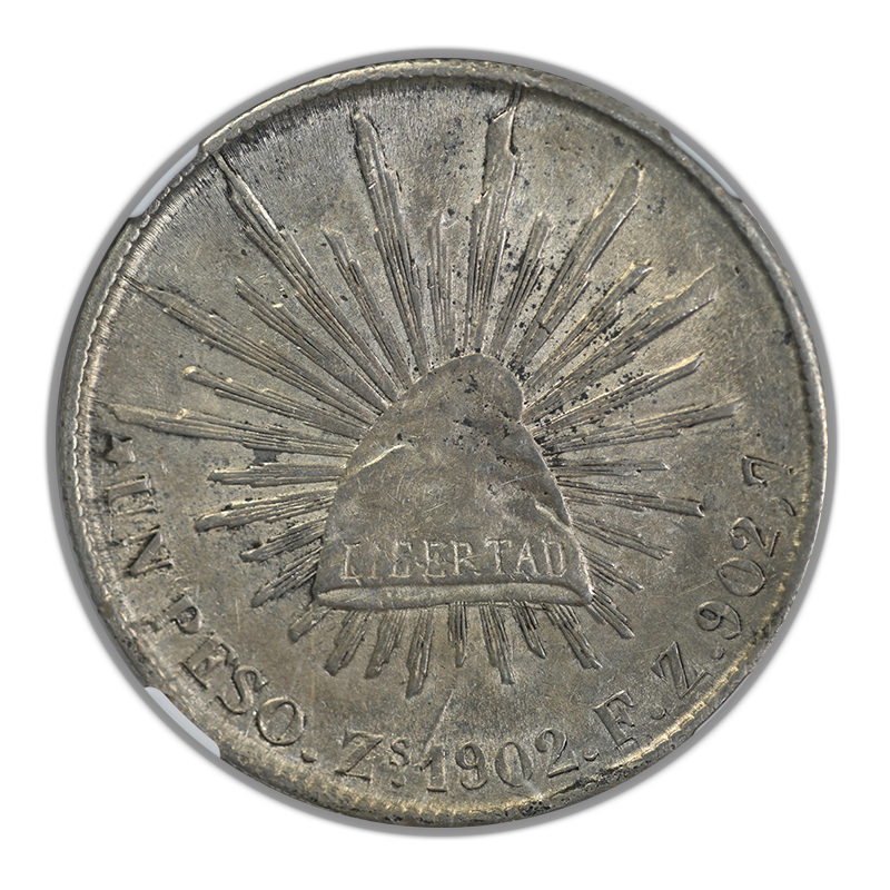 1902ZS FZ Mexico Peso NGC AU58 Obverse