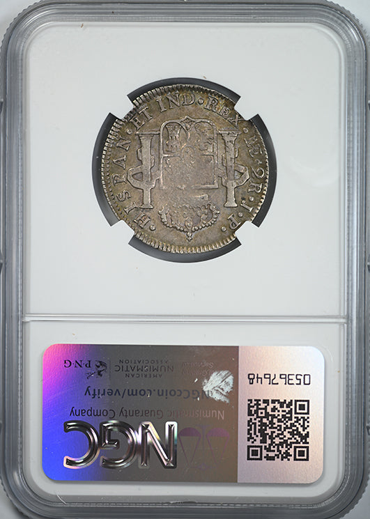 1820Lima JP Peru 2 Reales 2R NGC XF45 Reverse Slab