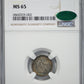 1860 Liberty Seated Half Dime H10C NGC MS65 CAC - TONED! Obverse Slab