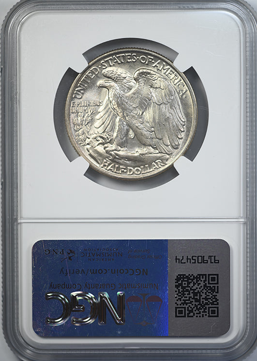 1937 Walking Liberty Half Dollar 50C NGC MS65 Reverse Slab