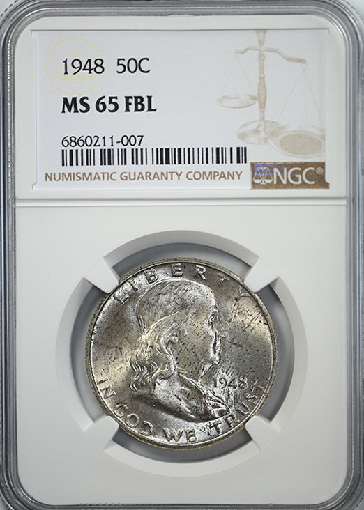1946 Franklin Half Dollar 50C NGC MS65FBL Obverse Slab
