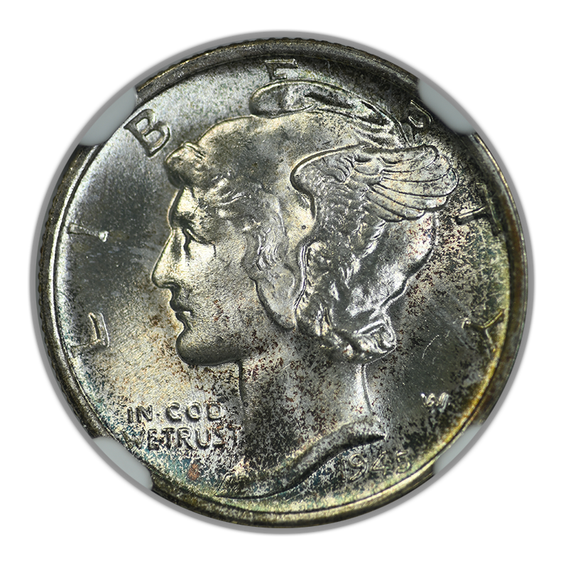 1945-S Micro S Mercury Dime 10C NGC MS67 Obverse