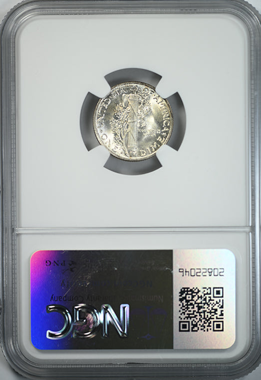 1945-S Micro S Mercury Dime 10C NGC MS67 Reverse Slab