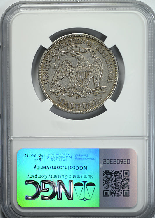 1877-S Liberty Seated Half Dollar 50C NGC AU53 Reverse Slab