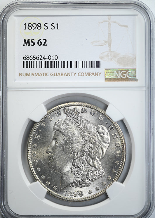 1898-S Morgan Dollar $1 NGC MS62 Obverse Slab