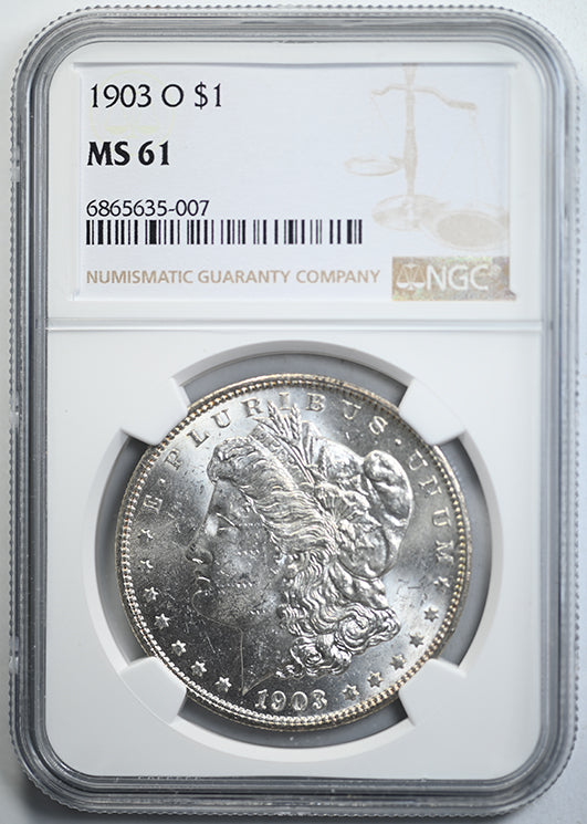1903-O Morgan Dollar $1 NGC MS61 Obverse Slab