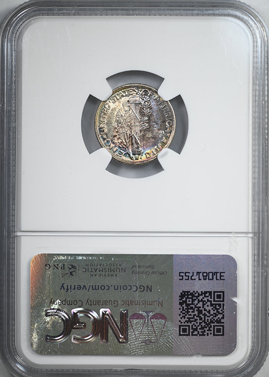 1920 Mercury Dime 10C NGC MS62FB - Full Bands - TONED!