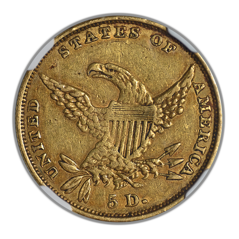 1834 Classic Head Gold Half Eagle $5 NGC XF45 CAC - Plain 4