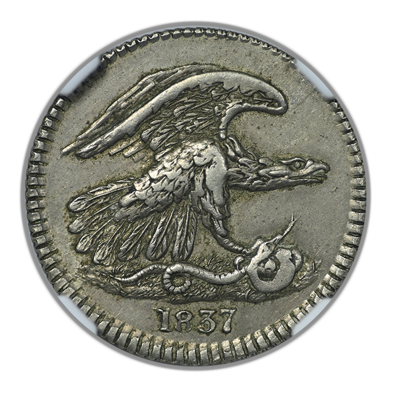 1837 New York Feuchtwangers Composition 1 Cent 1C NGC AU58 HT-268(6I)