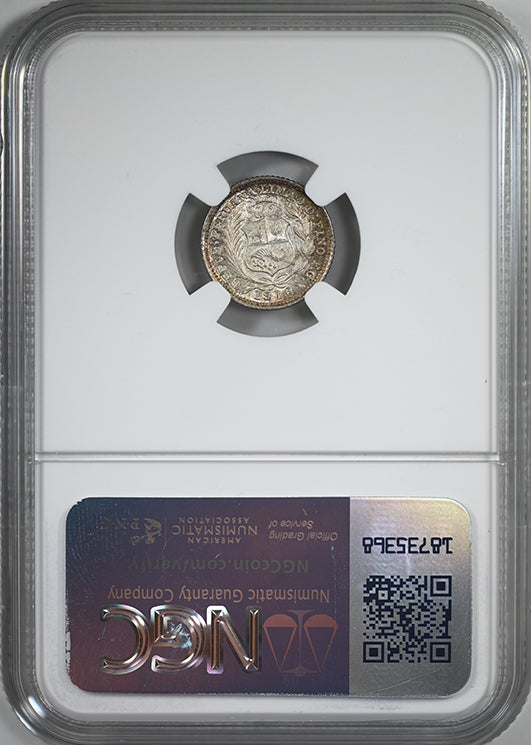 1916 FG Peru 1/2D Dinero NGC MS66