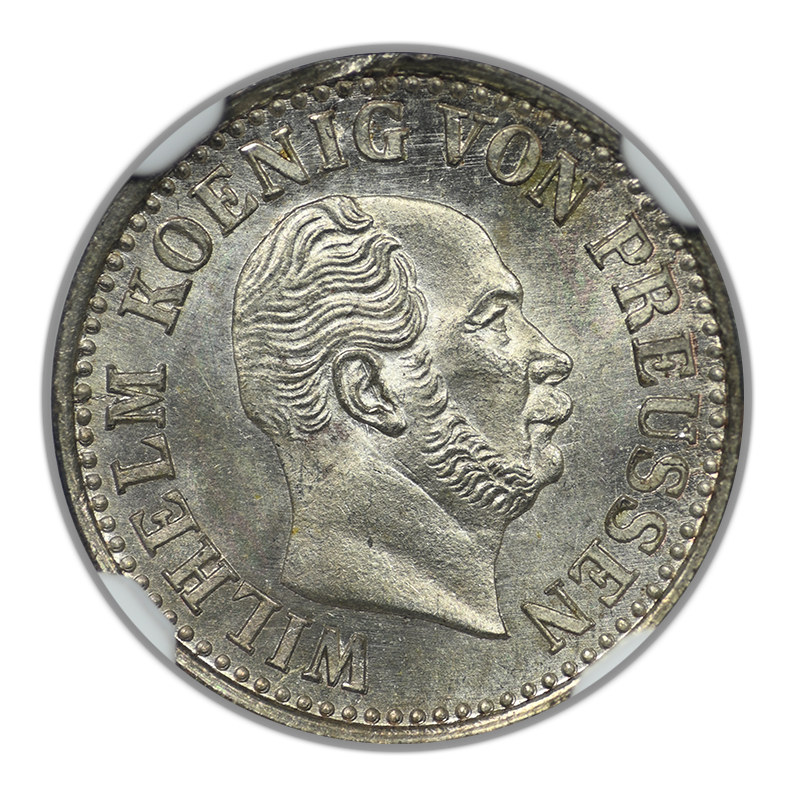 1872 A Germany 1/2SG Silber Groschen German States Prussia NGC MS65