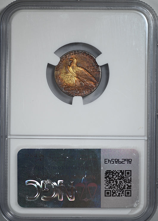 1913 Indian Head Gold Quarter Eagle $2.50 NGC MS62 - TONED!