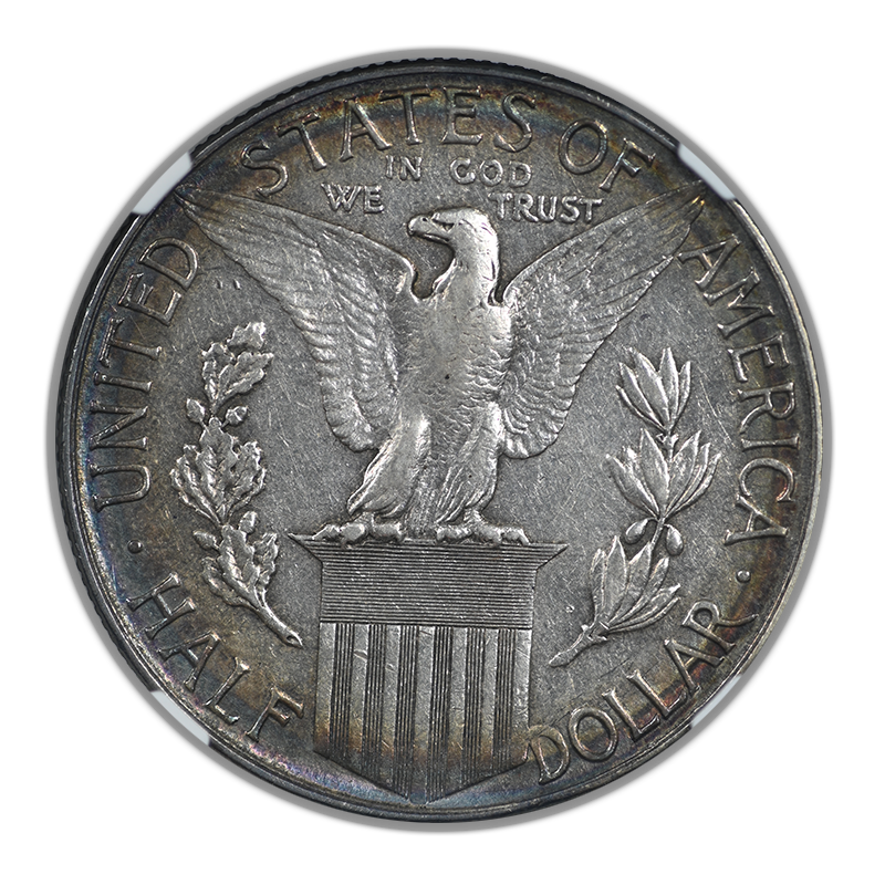1915-S Panama Pacific Classic Commemorative Half Dollar 50C NGC AU55 CAC - TONED!