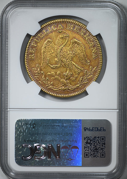 1841 CA RG Mexico Gold 8E Escudos NGC AU50 - TONED!