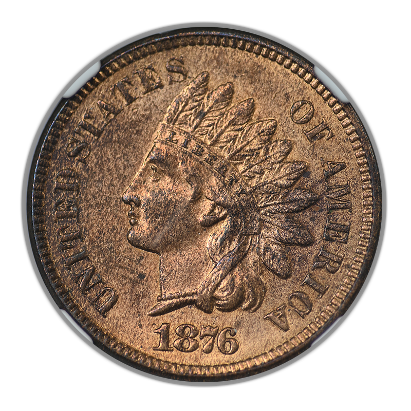 1876 Indian Head Cent 1C NGC MS62RB