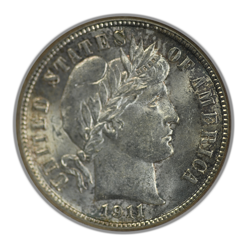 1911-S Barber Dime 10C NGC MS61 CAC Obverse