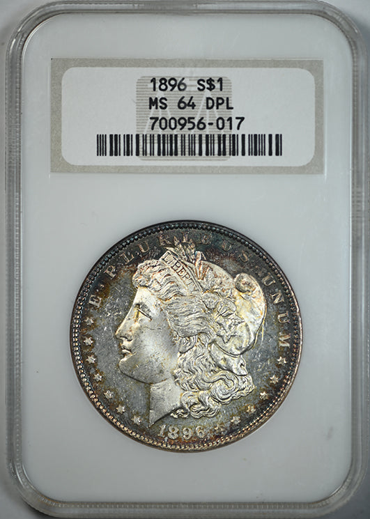 1896 Morgan Dollar $1 NGC Fatty MS64DPL - Deep Prooflike 