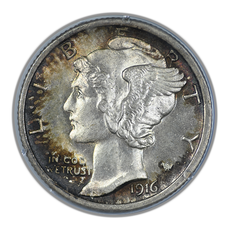 1916 Mercury Dime 10C PCGS Rattler MS64