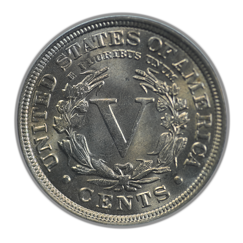 1912 Liberty V-Nickel 5C PCGS MS63 CAC OGH Reverse